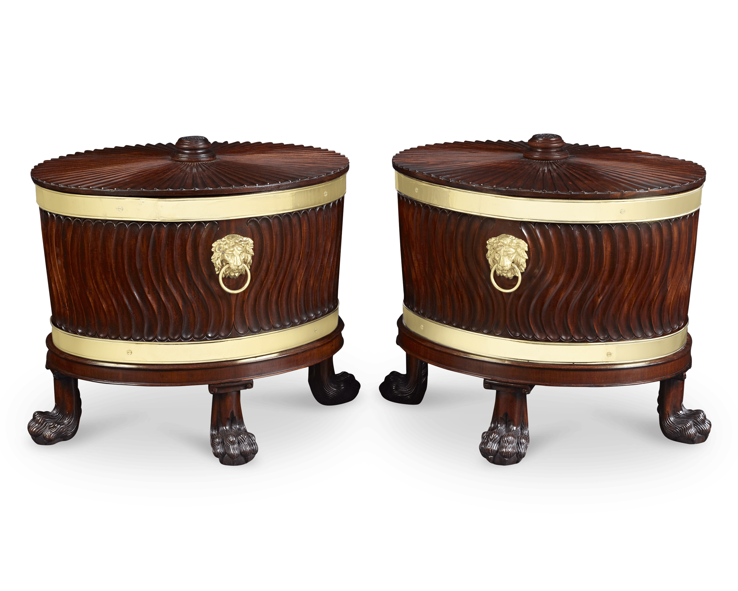 George III Mahogany Wine Cellarette Pair