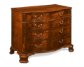 George III Chippendale-Period Serpentine Commode