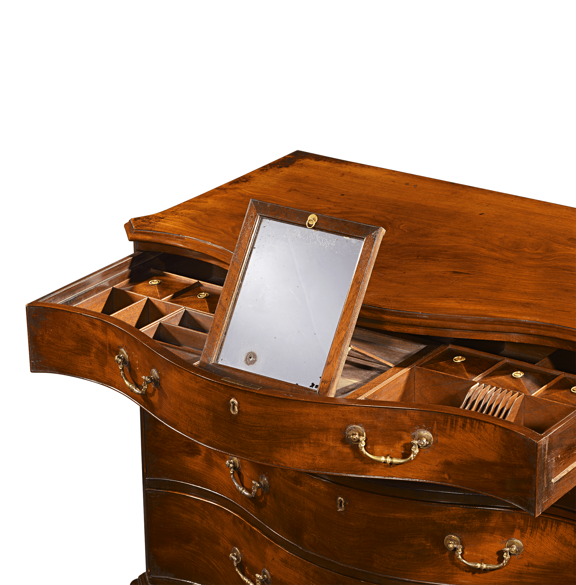 George III Chippendale-Period Serpentine Commode