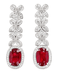Mozambique Ruby Earrings, 6.02 Carats