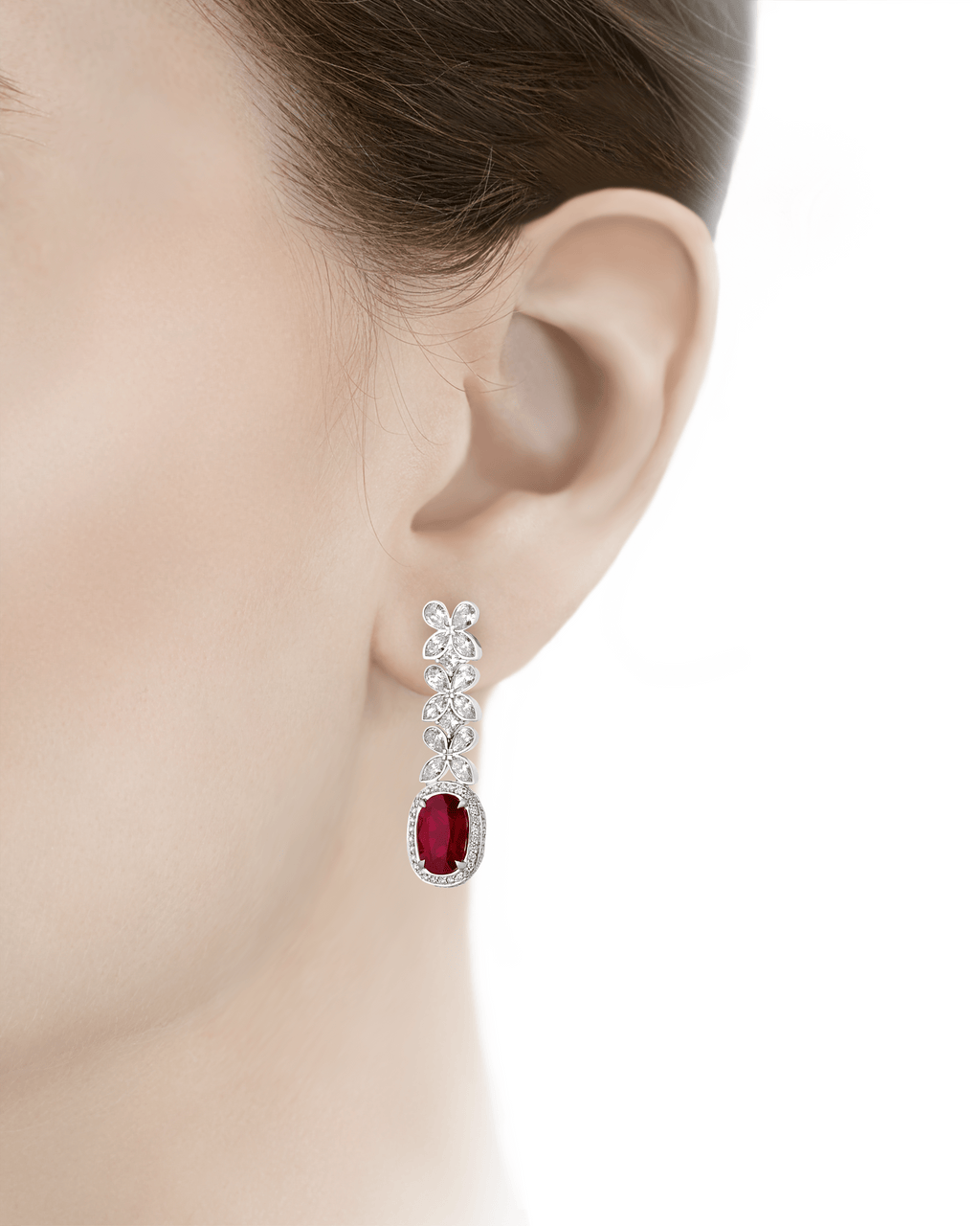 Mozambique Ruby Earrings, 6.02 Carats