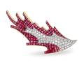 René Kern Ruby and Diamond Brooch