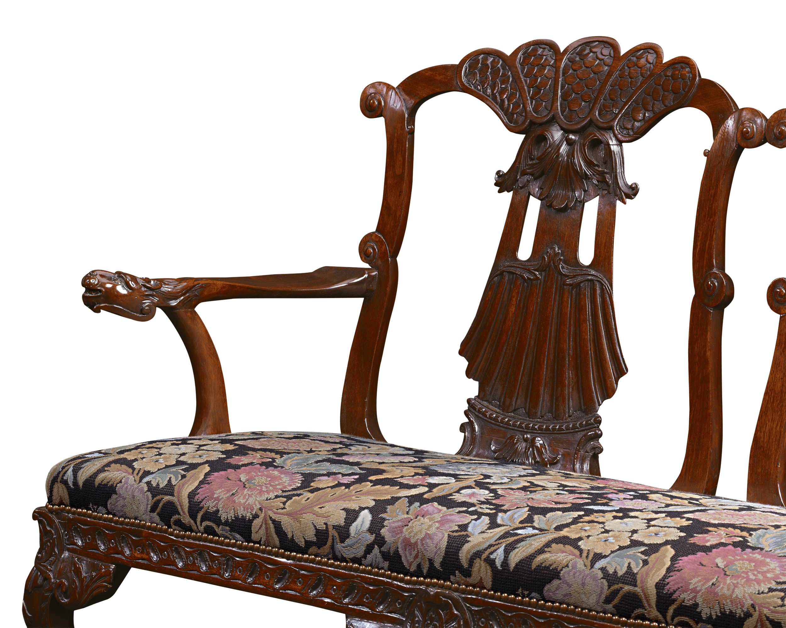 George II Style Mahogany Double Chair Settee
