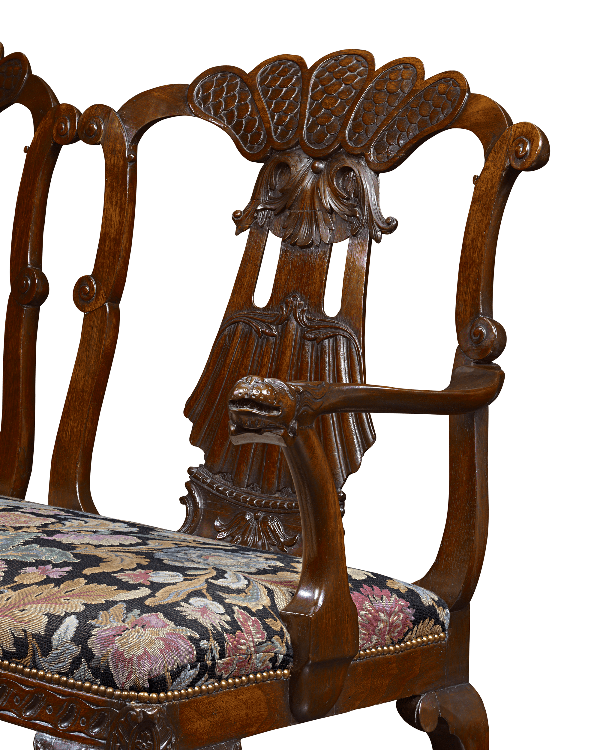 George II Style Mahogany Double Chair Settee