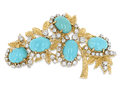 Turquoise and Diamond Brooch