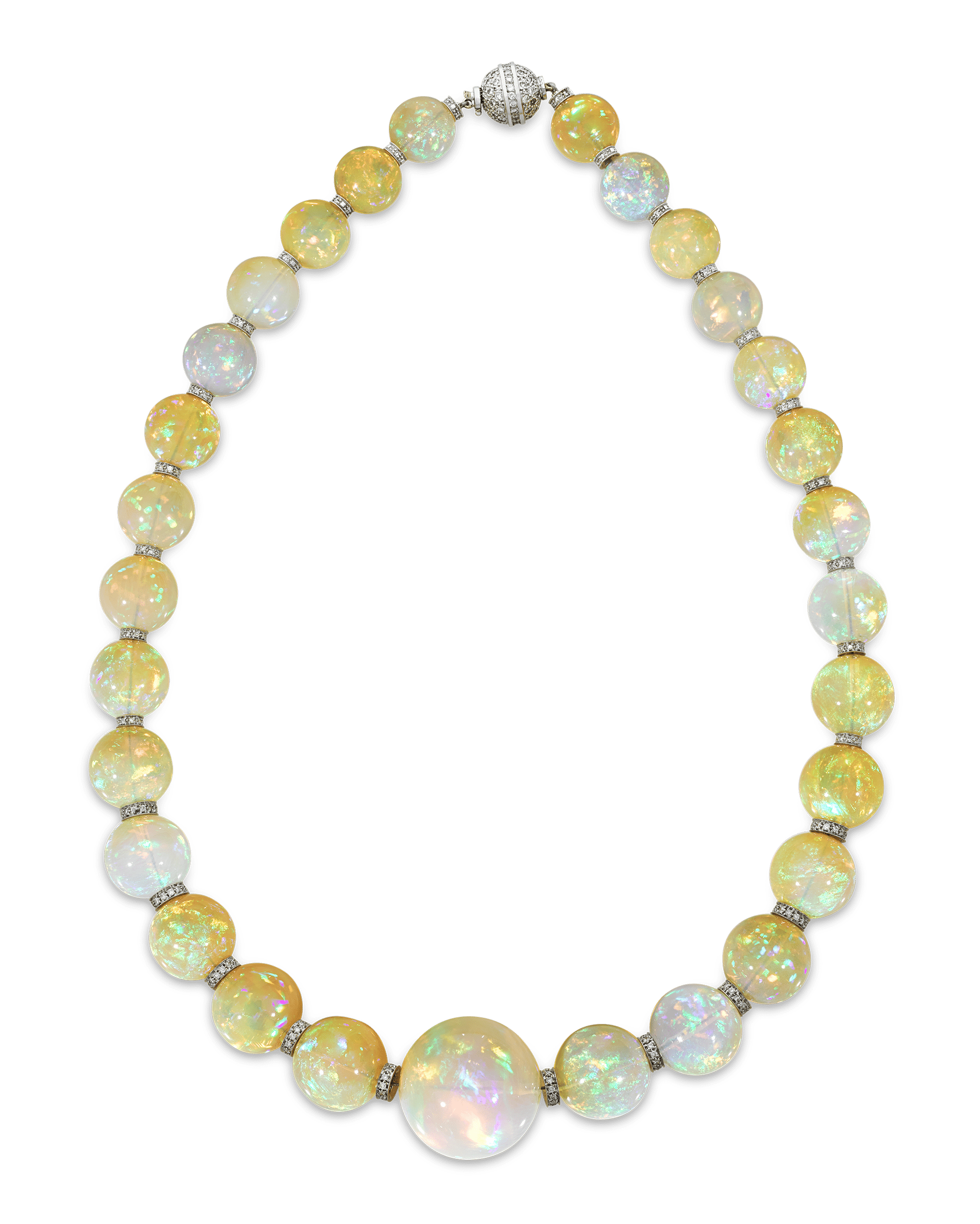 Graduated Opal Necklace, 554.00 Carats