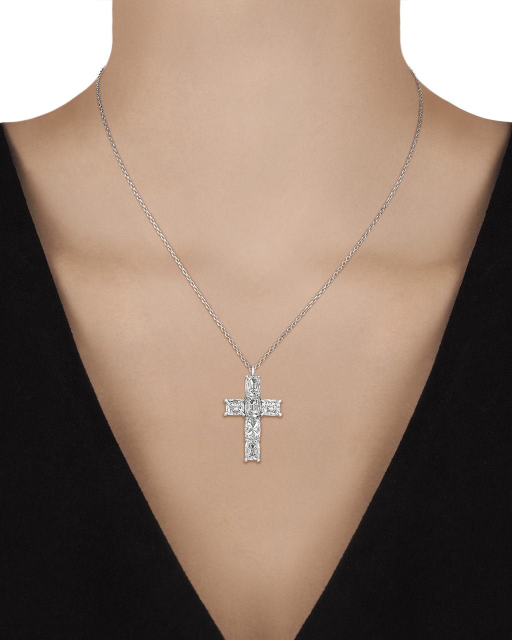 Old Mine Diamond Cross Pendant