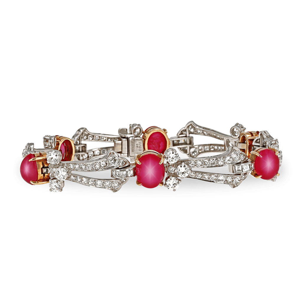 Cartier Art Deco Star Ruby Bracelet, 15.00 Carats