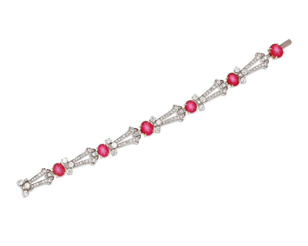 Cartier Art Deco Star Ruby Bracelet, 15.00 Carats