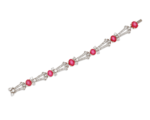 Cartier Art Deco Star Ruby Bracelet, 15.00 Carats