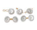 Gold and Mother of Pearl Cufflink and Shirt Stud Set