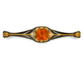 Lalique Citrine and Enamel Brooch