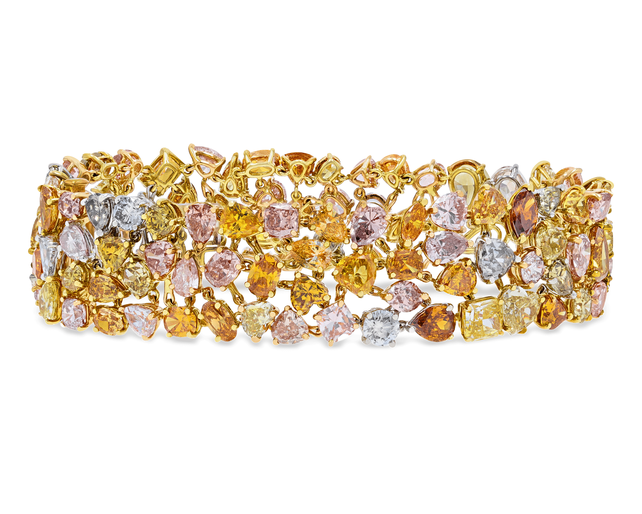 Multi-Colored Diamond Bracelet, 42.40 Carats