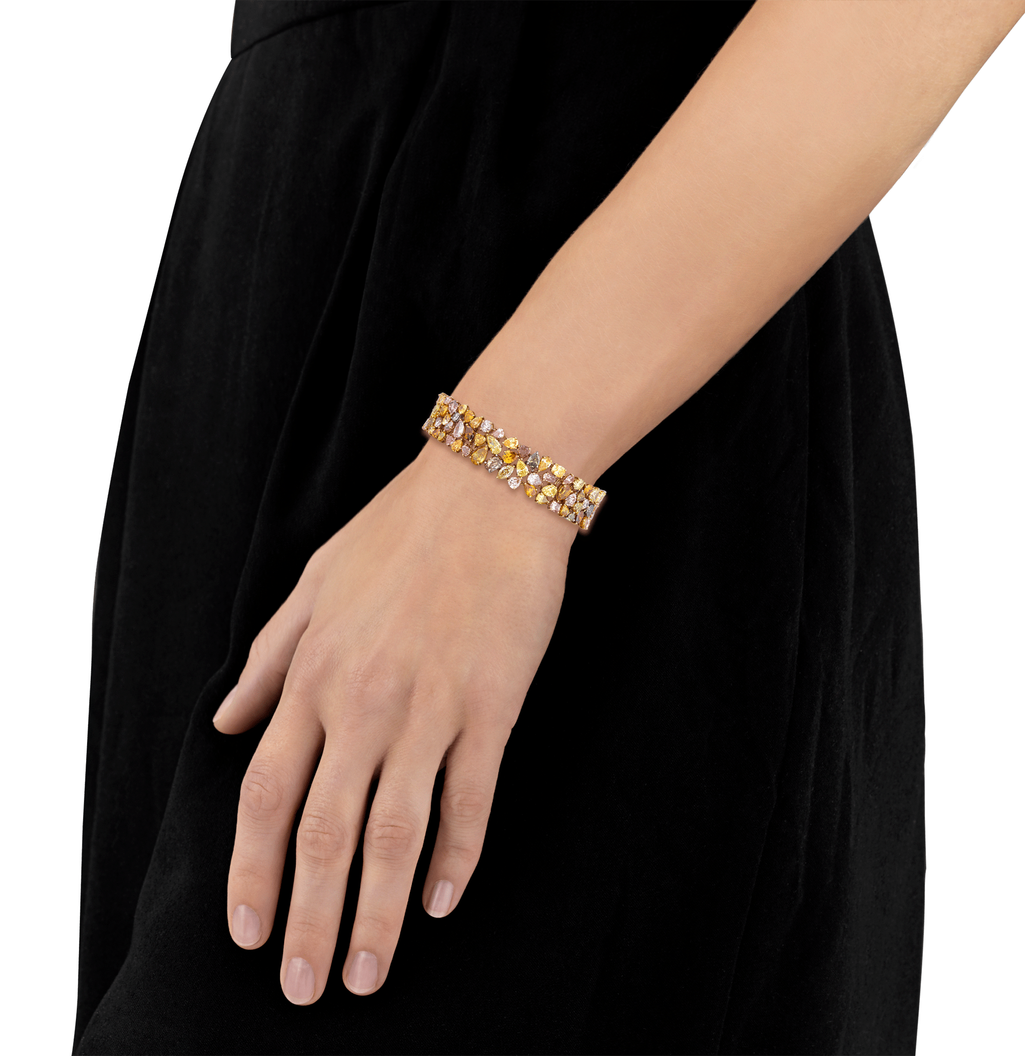 Multi-Colored Diamond Bracelet, 42.40 Carats