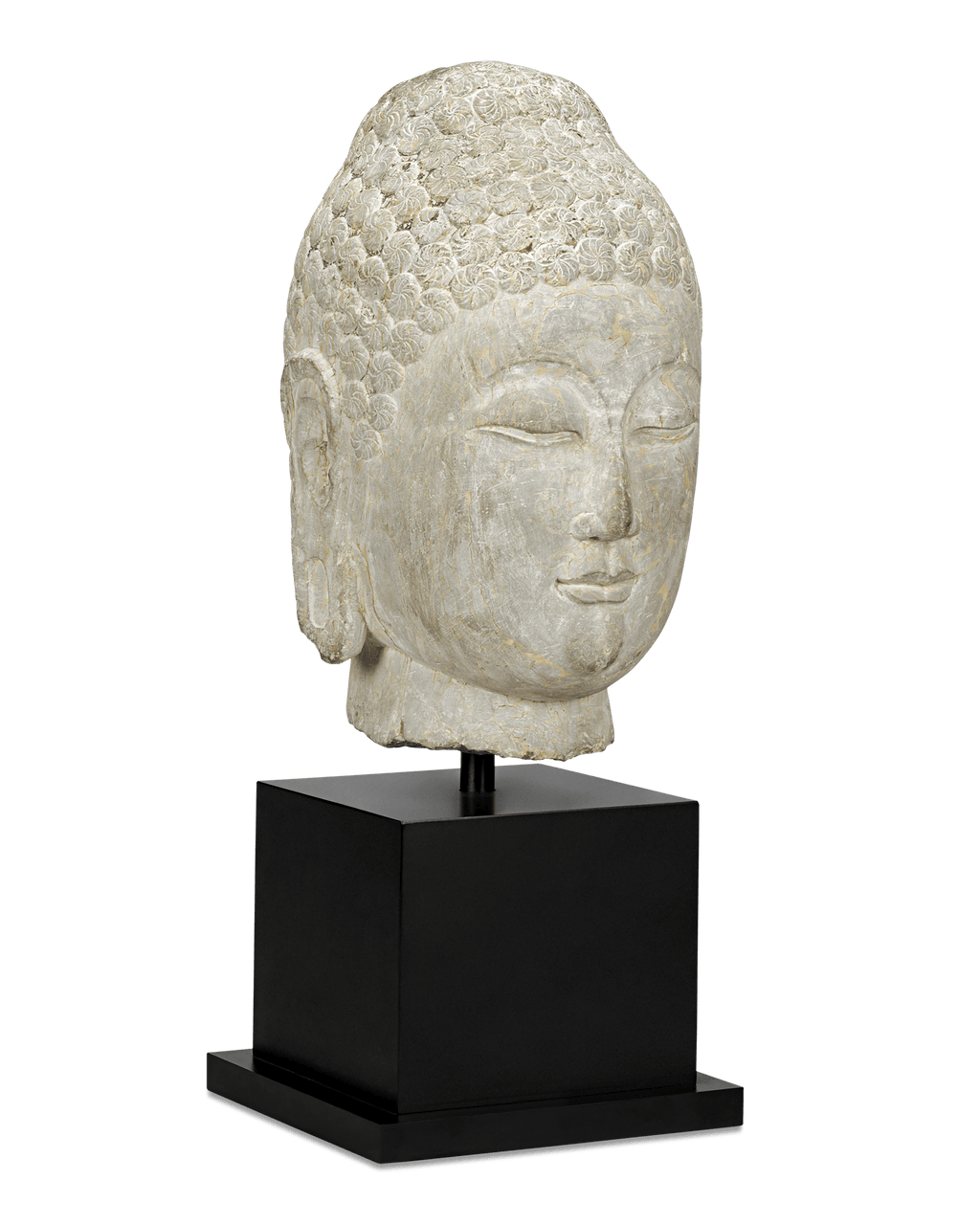 Limestone Buddha Head, 6th-Century Qi Dynasty
