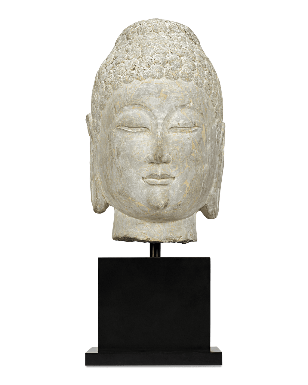 Limestone Buddha Head, 6th-Century Qi Dynasty