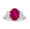 Burma Ruby and Diamond Ring, 4.06 carats
