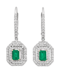 Colombian Emerald Earrings, 0.74 Carats
