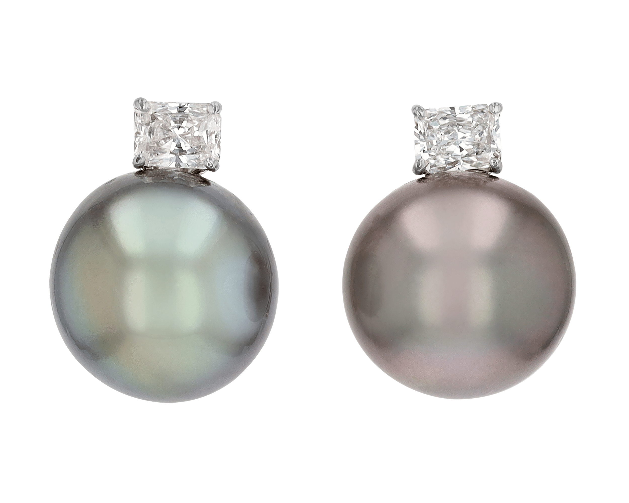 Tahitian Pearl and Diamond Earrings