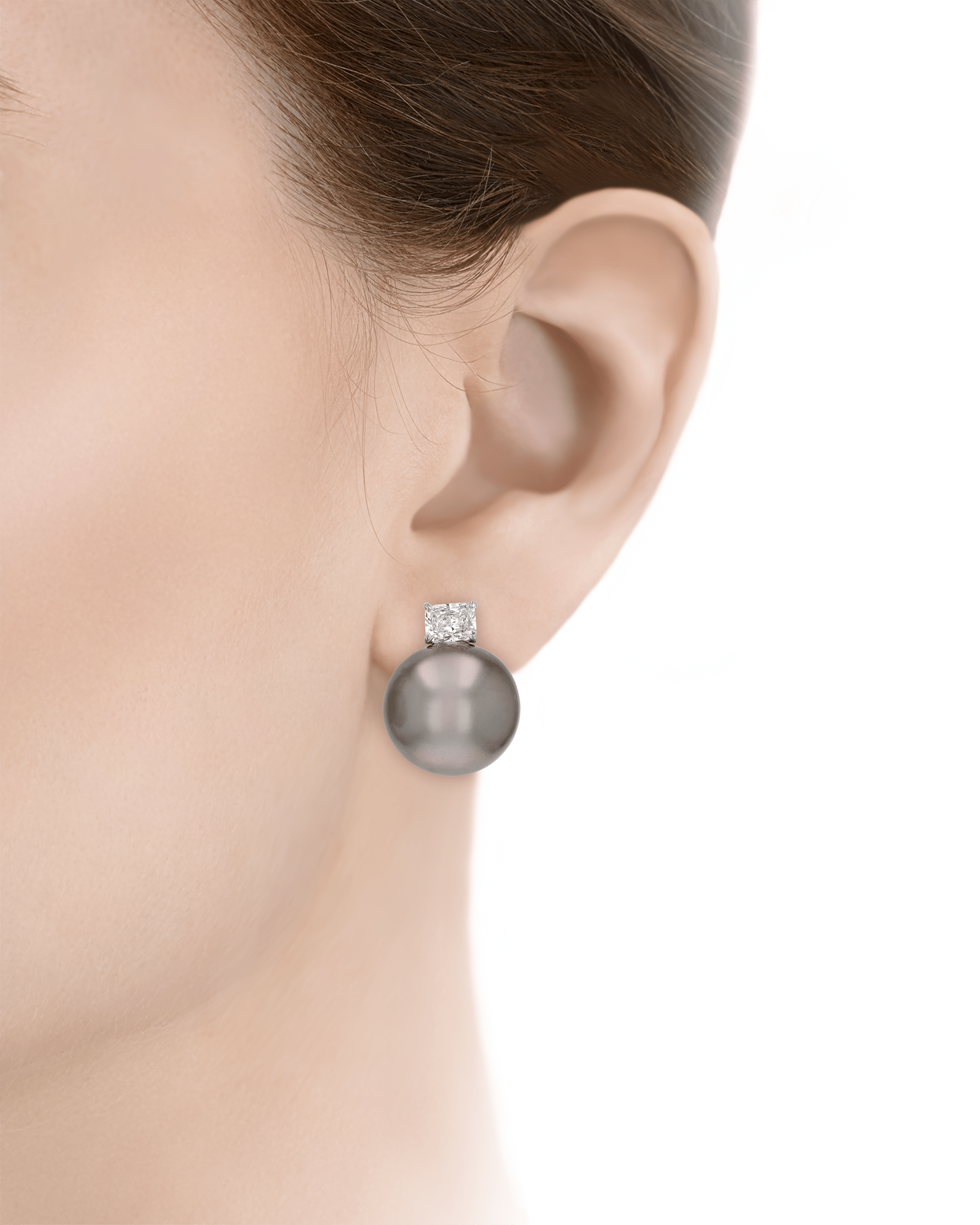 Tahitian Pearl and Diamond Earrings