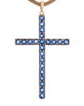 Yogo Montana Sapphire Cross Pendant, 5.50 Carats