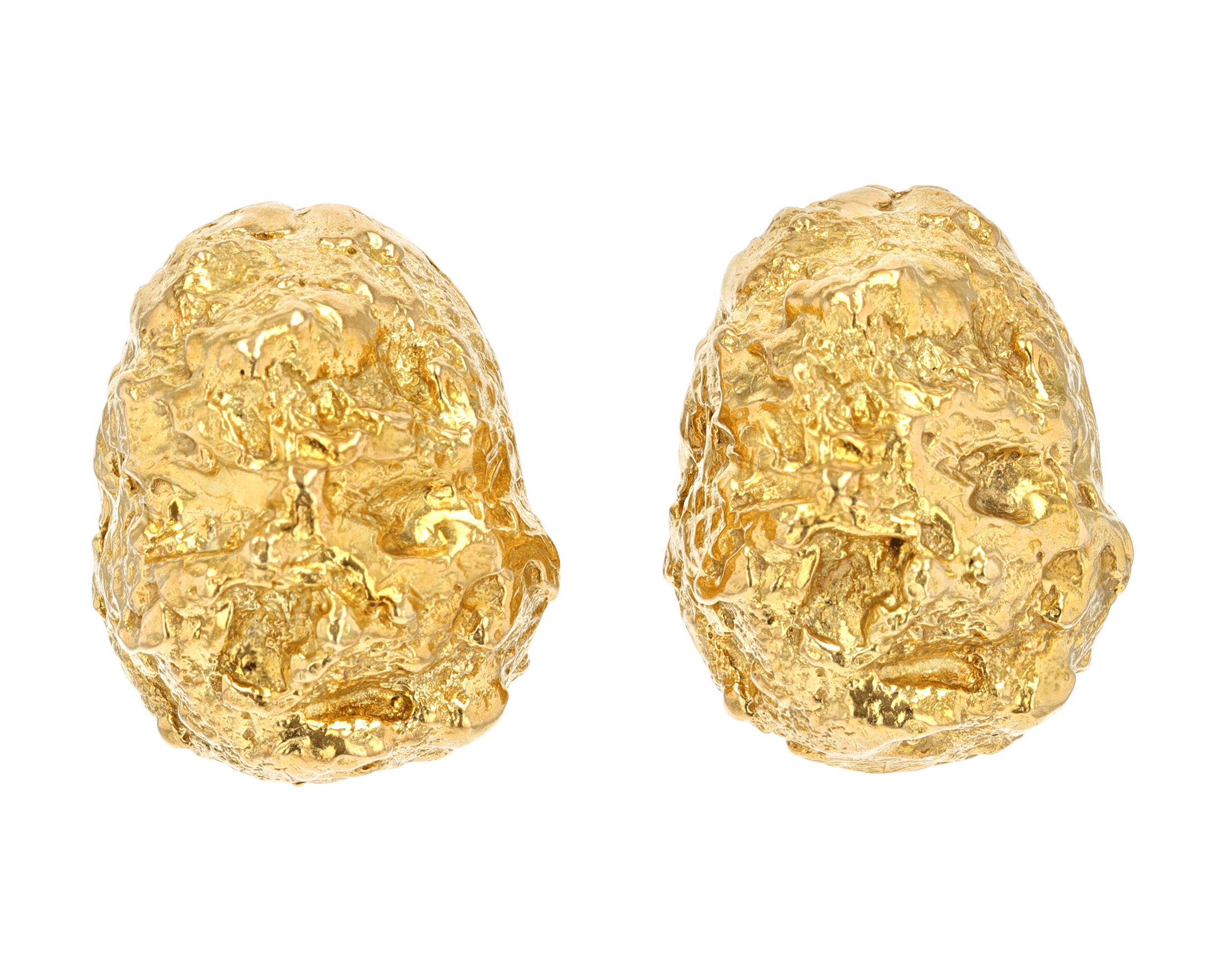 David Webb Gold Nugget Earrings