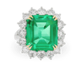 Emerald-Cut Colombian Emerald and Diamond Ring