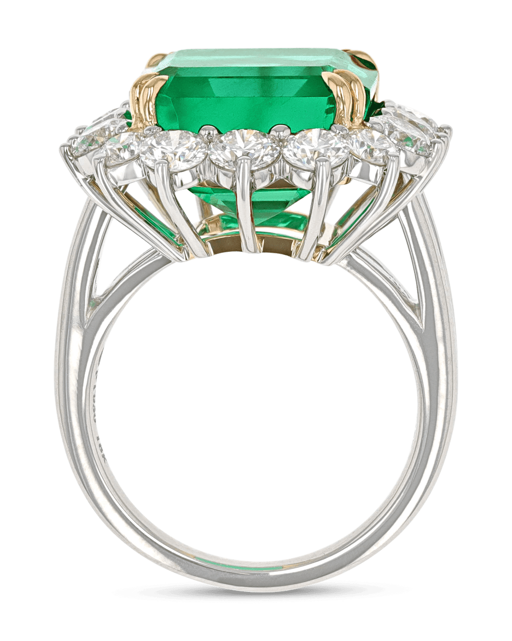 Emerald-Cut Colombian Emerald and Diamond Ring