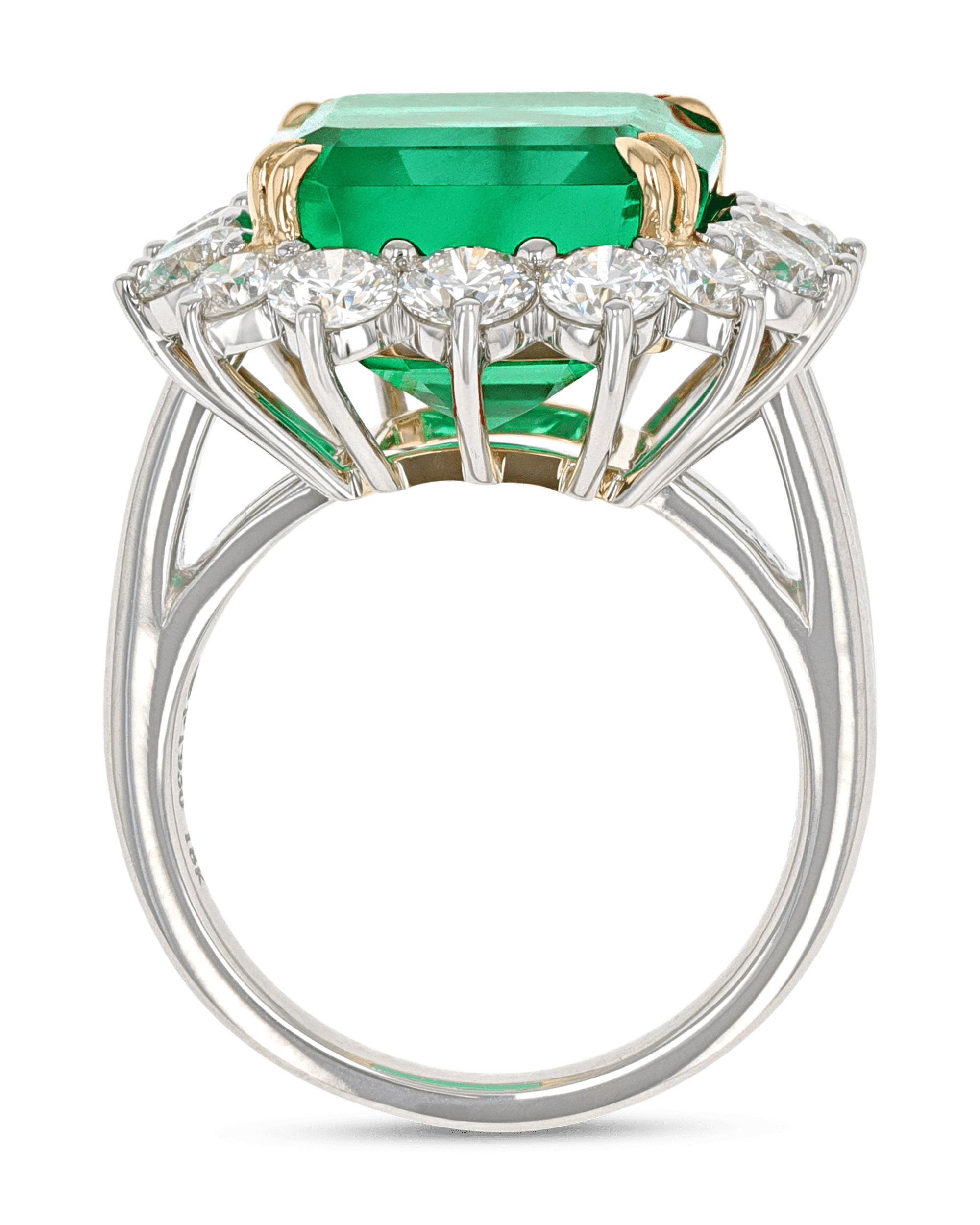 Emerald-Cut Colombian Emerald and Diamond Ring