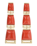 Henry Dunay Coral and Diamond Dangle Earrings