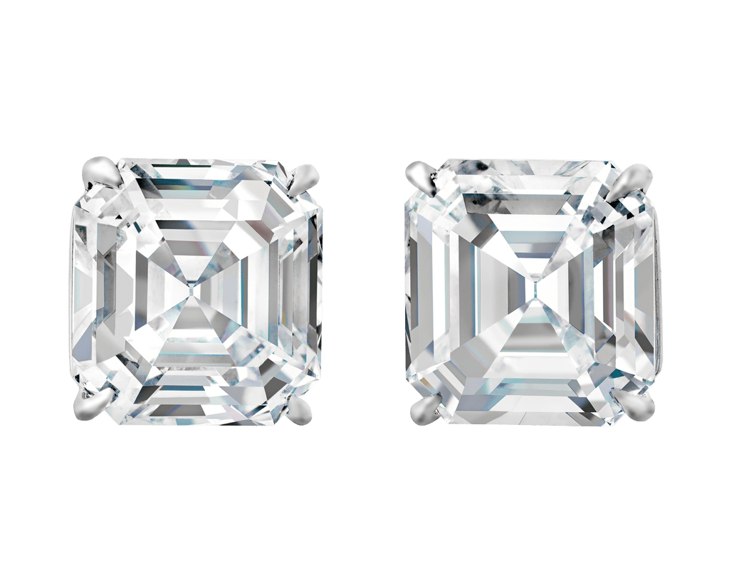 Asscher Cut Diamond Studs, 14.42 Carats