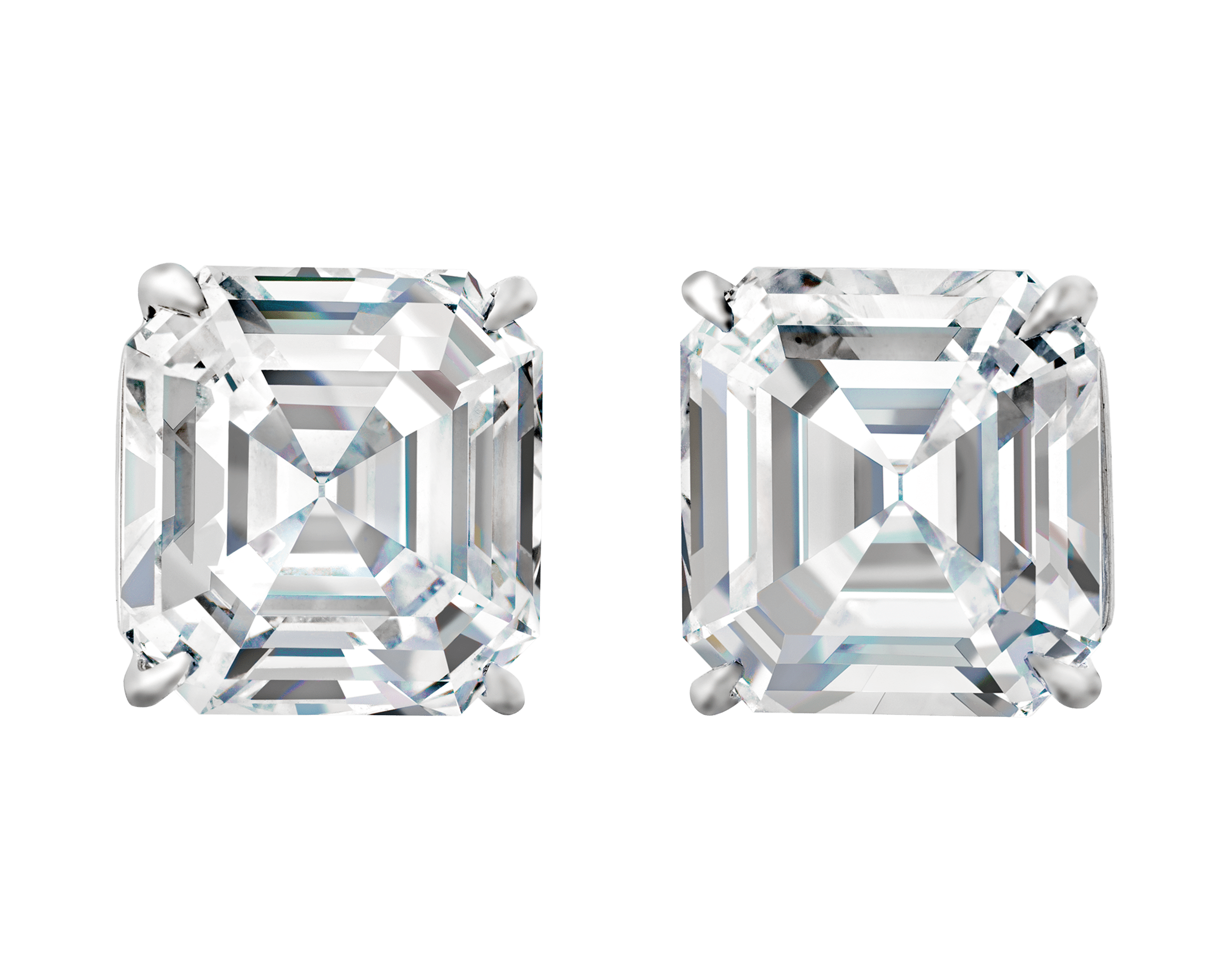 Asscher Cut Diamond Studs, 14.42 Carats