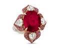 Floral Rubellite Tourmaline Ring, 9.41 Carats