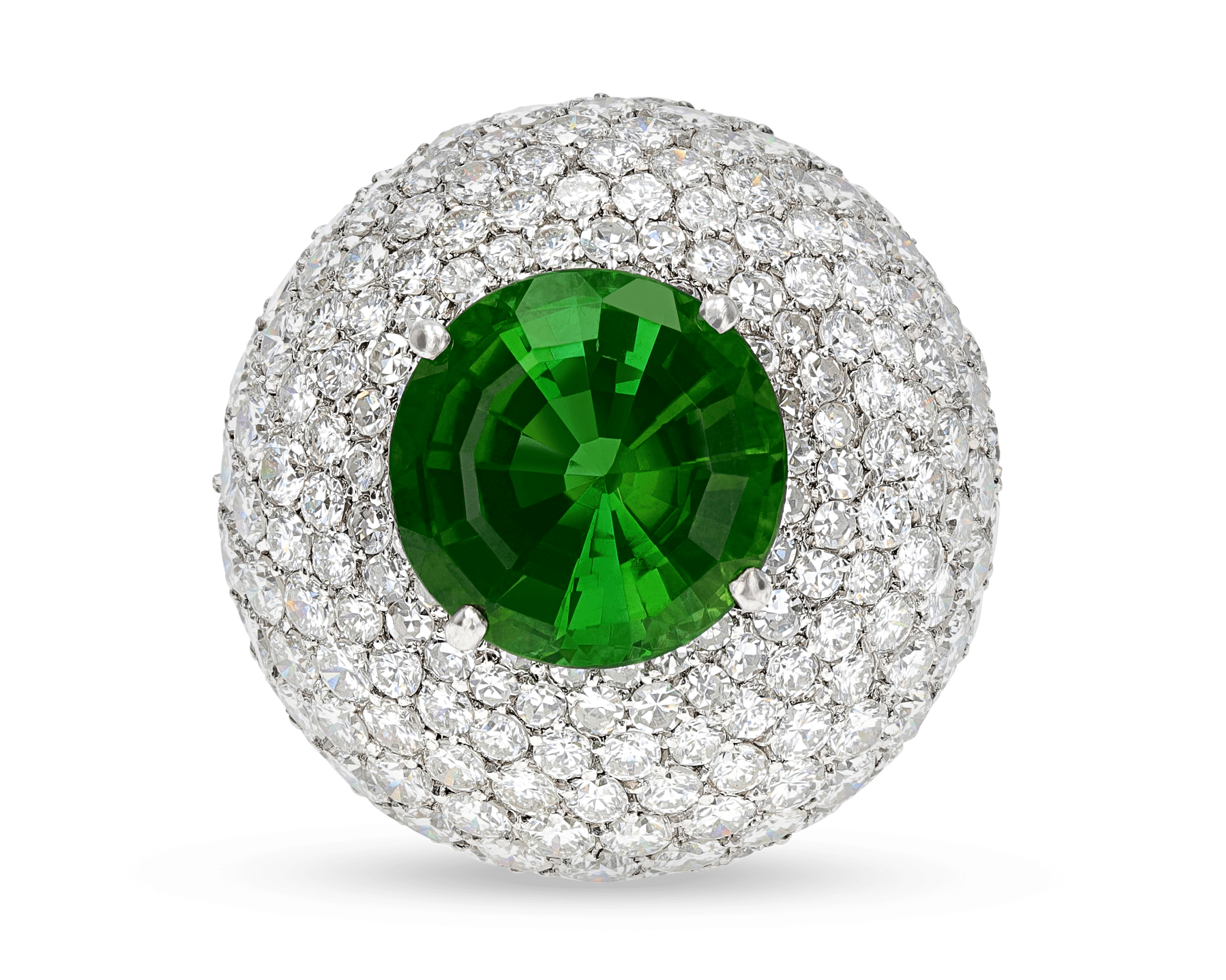 Green Tourmaline and Diamond Ring, 8.50 Carats