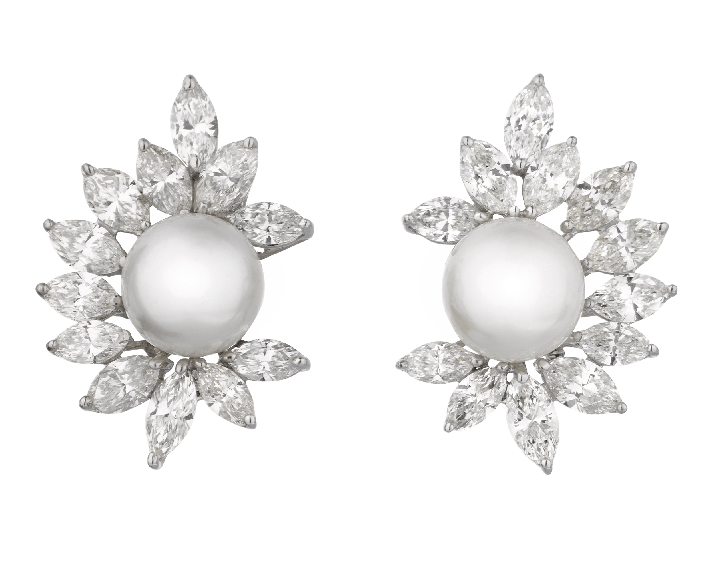 South Sea Pearl and Diamond Climber Earrings
