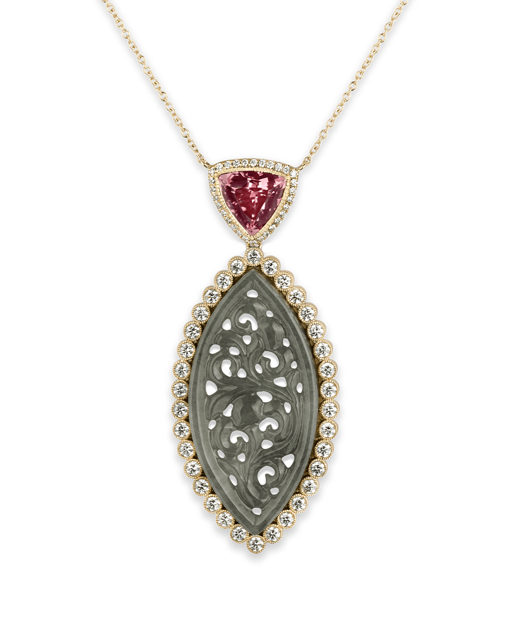 Spinel and Jade Necklace