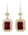 Garnet and Diamond Earrings, 7.13 Carats