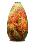 Camille Fauré Enamel Chrysanthemum Vase