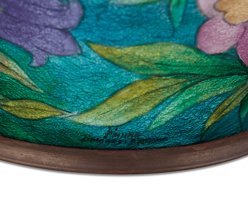 Blue & Pink Canterbury Bell Vase with Cover by Camille Fauré