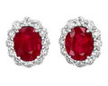 Oval Burma Ruby Earrings, 8.58 Carats