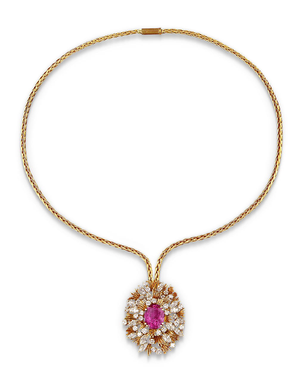 Asprey & Co. Pink Sapphire and Diamond Necklace