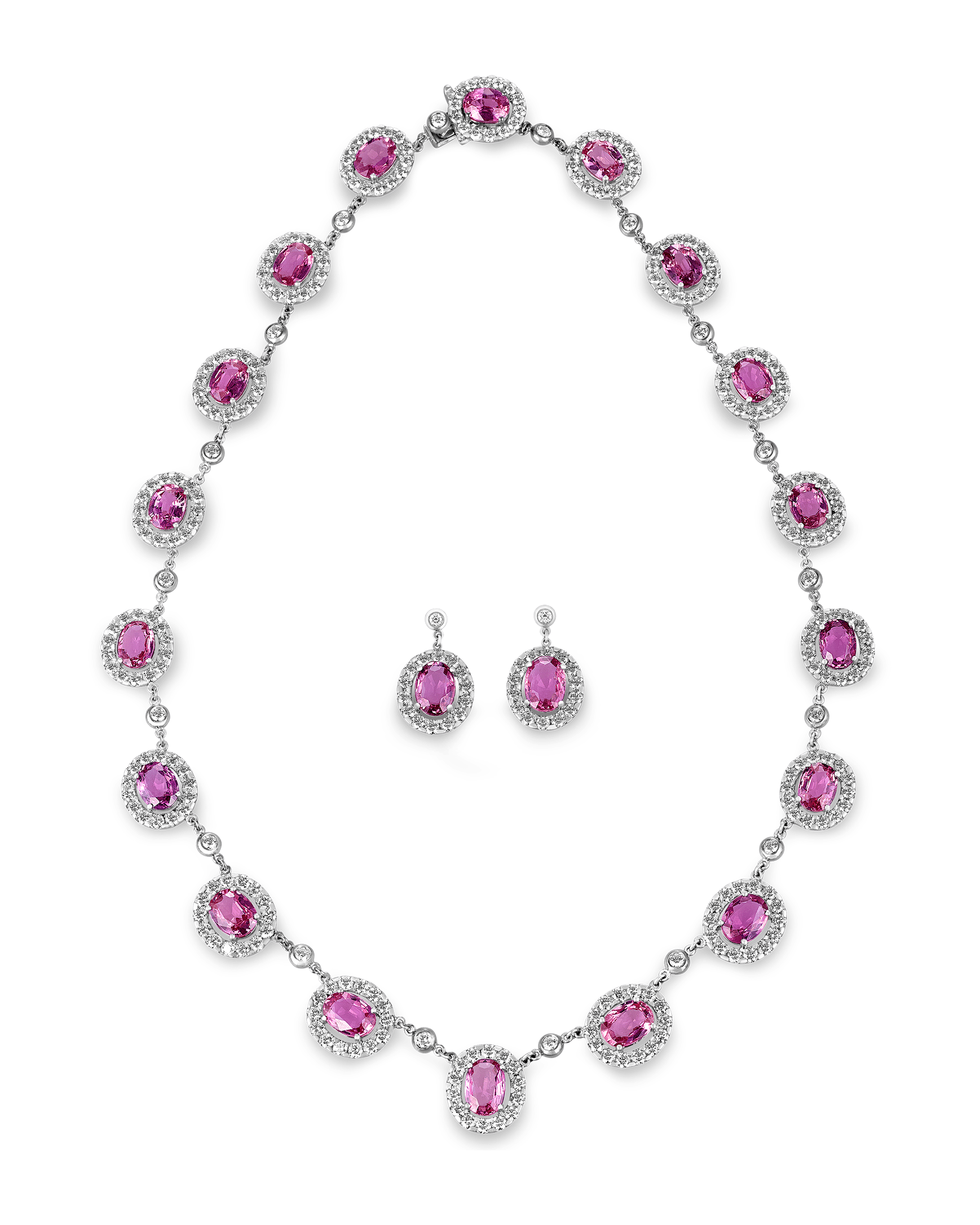 Pink Sapphire Suite, 34.77 Carats