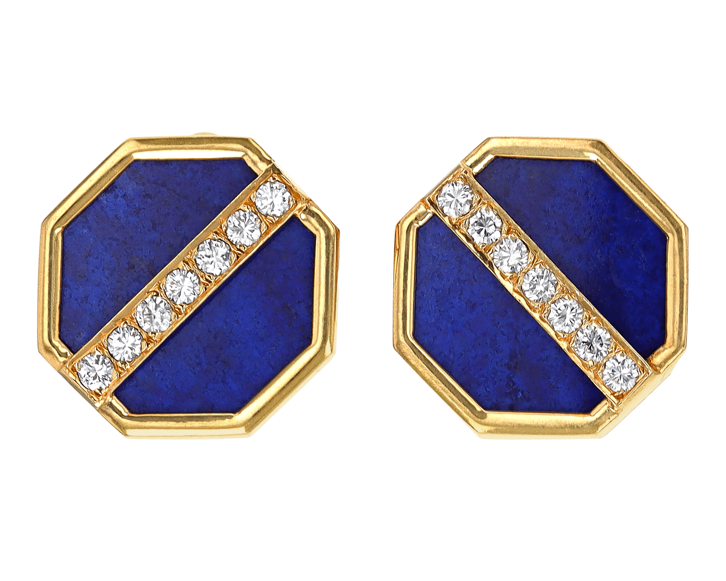Lapis and Diamond Earrings