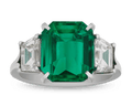 Emerald Cut Colombian Emerald Ring, 4.62 Carats