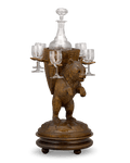 Swiss Black Forest Tantalus Decanter Music Box