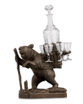 Swiss Black Forest Bear Tantalus Decanter