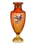 Moser Vase with Gilt and Enamel Bird