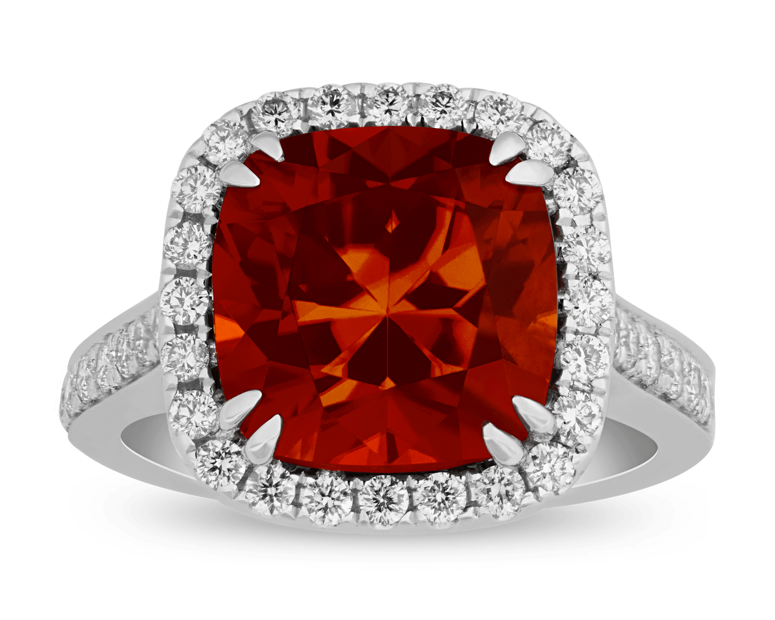 Red Zircon Ring, 9.54 Carats