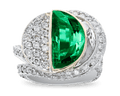 Colombian Emerald and Pavé Diamond Ring