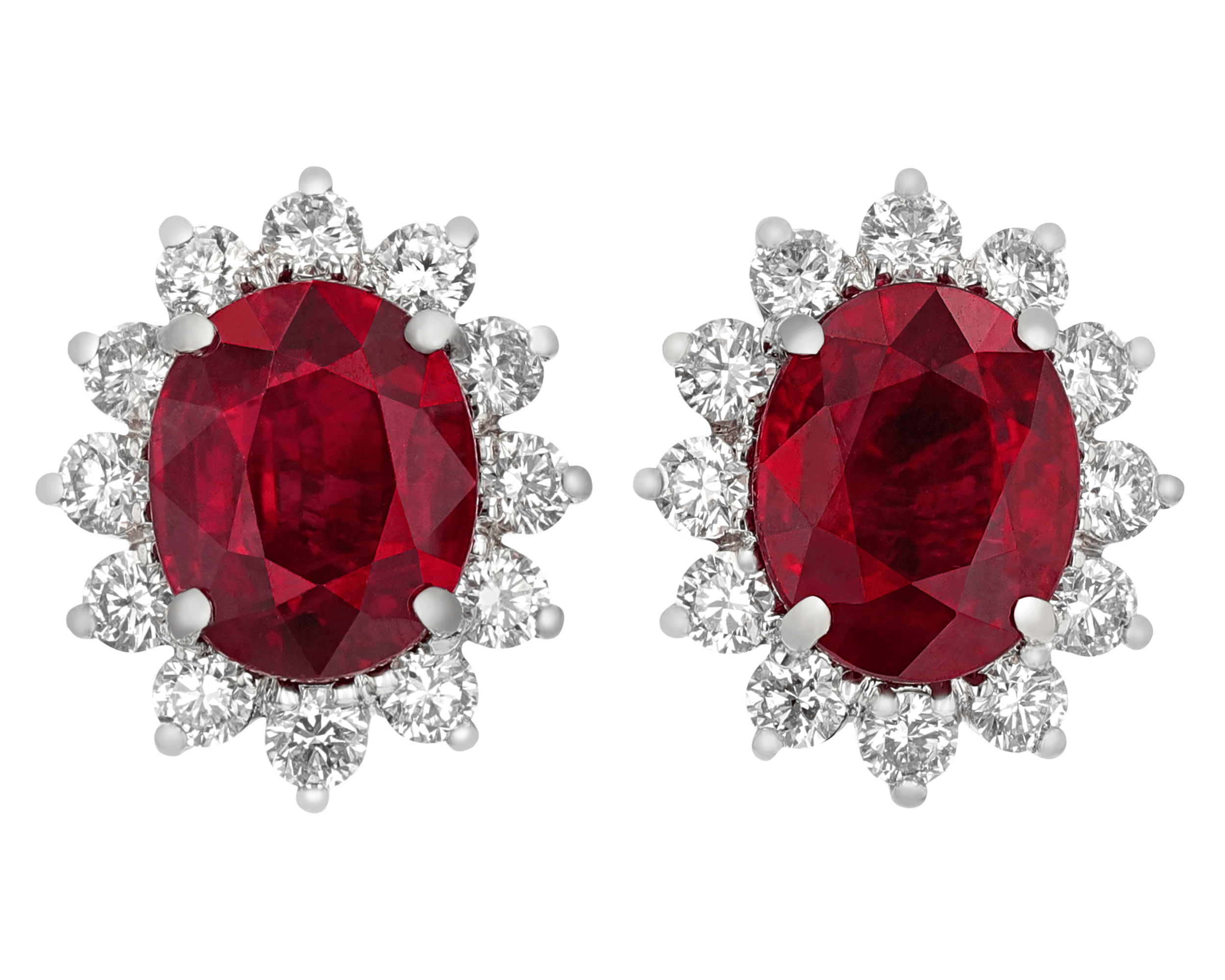 Burma Ruby Earrings, 5.13 Carats